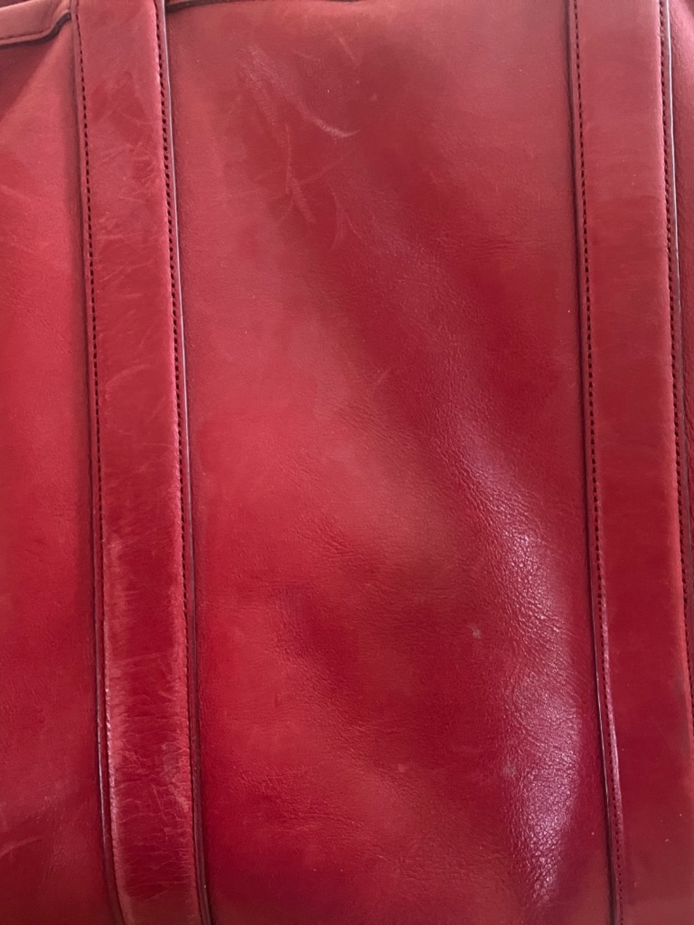 Vintage Red Leather Weekender Coach Bag - Picture 2 of 11
